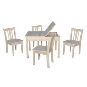 Table With 4 San Remo Juvenile Chairs - Whitewood K-JT2532L-CC105-4