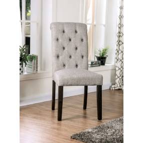 Lorton Rustic Button Tufted Side Chairs in Light Gray (Set of 2) - Furniture of America IDF-3735LG-SC
