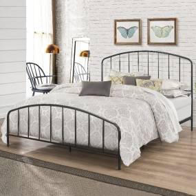 Hillsdale Furniture Tolland Metal Queen Bed, Satin Black - 2587-500