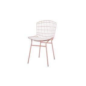 Madeline Chair with Seat Cushion in Rose Pink Gold and White - Manhattan Comfort 65-197AMC6