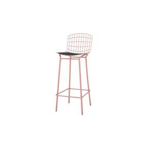 Madeline 41.73" Barstool with Seat Cushion in Rose Pink Gold and Black - Manhattan Comfort 65-198AMC5