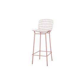Madeline 41.73" Barstool with Seat Cushion in Rose Pink Gold and White - Manhattan Comfort 65-198AMC6