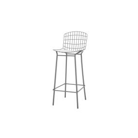 Madeline 41.73" Barstool with Seat Cushion in Charcoal Grey and White - Manhattan Comfort 65-198AMC8