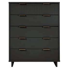 Granville 45.27" Modern Tall Dresser with 5 Full Extension Drawers in Dark Grey - Manhattan Comfort DR-5025