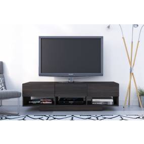  Rustik TV Stand In 60-inch With 3 Drawerss In Ebony - Nexera 105130