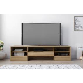  Rustik TV Stand In 72-inch With 1 Drawer In Biscotti - Nexera 109013