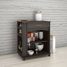  Mobile Microwave Cart With 1 Drawer In Ebony - Nexera 497