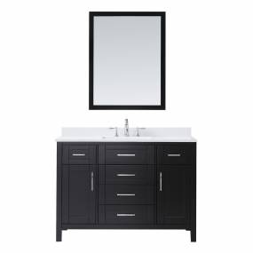 OVE Decors Tahoe 48-in Espresso Single Sink 1-Mirror Bathroom Vanity with White Cultured Marble Top - Ove Decors 15VKC-TAHB48-C69FY