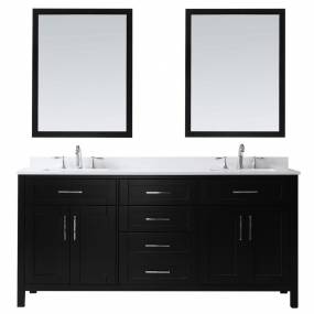 OVE Decors Tahoe 72-in Espresso Double Sink 2-Mirror Bathroom Vanity with White Cultured Marble Top - Ove Decors 15VKC-TAHB72-C69FY