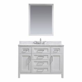 OVE Decors Tahoe 48-in White Single Sink 1-Mirror Bathroom Vanity with White Carrara Natural Marble Top - Ove Decors 15VKC-TAHO48-007FY