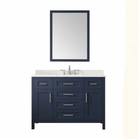OVE Decors Tahoe 48-in Midnight Blue Single Sink 1-Mirror Bathroom Vanity with White Cultured Marble Top - Ove Decors 15VKC-TAHO48-045FY