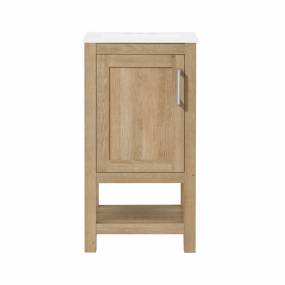 Ove Decors Vegas 18" Single Sink Bathroom Vanity Set with Countertop, Fully-Assembled | Ceramic Sink Included | 01 Door, 01 Drawer, 18 inches, White Oak - Ove Decors 15VVA-CHAR18-124TS