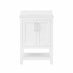 Ove Decors Vegas 24" Single Sink Bathroom Vanity Set with Countertop, Fully-Assembled | Ceramic Sink and Backsplash Included | 02 Doors, 01 Drawer, 24 inches, White - Ove Decors 15VVA-CHAR24-007TS