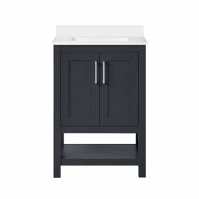 OVE Decors Vegas 24 in. Vanity in Dark Charcoal with White Cultured marble countertop - Ove Decors 15VVA-CHAR24-038TS
