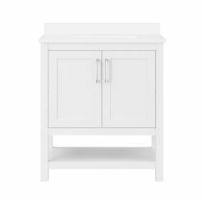 Ove Decors Vegas 30" Single Sink Bathroom Vanity Set with Countertop, Fully-Assembled | Ceramic Sink and Backsplash Included | 02 Doors, 01 Drawer, 30 inches, White - Ove Decors 15VVA-CHAR30-007TS