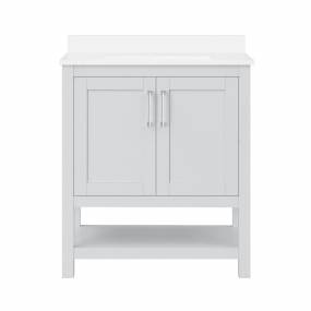 Ove Decors Vegas 30" Single Sink Bathroom Vanity Set with Countertop, Fully-Assembled | Ceramic Sink and Backsplash Included | 02 Doors, 01 Drawer, 30 inches, Dove Grey - Ove Decors 15VVA-CHAR30-140TS