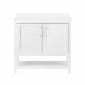 Ove Decors Vegas 36" Single Sink Bathroom Vanity Set with Countertop, Fully-Assembled | Ceramic Sink and Backsplash Included | 02 Doors, 01 Drawer, 36 inches, White - Ove Decors 15VVA-CHAR36-007TS