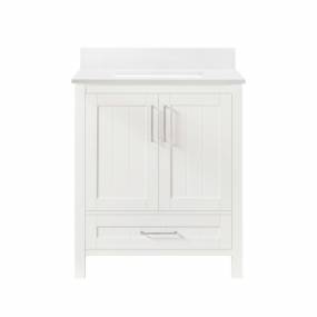 Ove Decors Kansas 30" Single Sink Bathroom Vanity Set with Countertop, Fully-Assembled | Ceramic Sink and Backsplash Included | 02 Doors, 01 Drawer, 30 inches, White - Ove Decors 15VVA-CLIF30-007TS