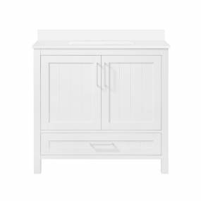 Ove Decors Kansas 36" Single Sink Bathroom Vanity Set with Countertop, Fully-Assembled | Ceramic Sink and Backsplash Included | 02 Doors, 01 Drawer, 36 inches, White - Ove Decors 15VVA-CLIF36-007TS