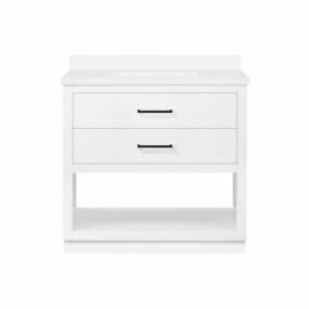 OVE Decors Rider 36 in. Open Shelf Single Sink Bathroom Vanity in White with included Hardware Sets in Black or Brushed Nickel - Ove Decors 15VVA-RIDE36-007GF