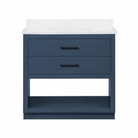 OVE Decors Rider 36 in. Open Shelf Single Sink Bathroom Vanity in Greyish Blue with included Hardware Sets in Black or Brushed Nickel - Ove Decors 15VVA-RIDE36-108GF