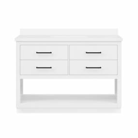 OVE Decors Rider 48 in. Open Shelf Single Sink Bathroom Vanity in White with included Hardware Sets in Black or Brushed Nickel - Ove Decors 15VVA-RIDE48-007GF