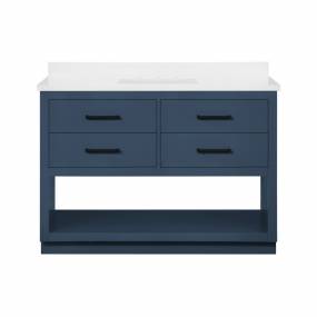 OVE Decors Rider 48 in. Open Shelf Single Sink Bathroom Vanity in Greyish Blue with included Hardware Sets in Black or Brushed Nickel - Ove Decors 15VVA-RIDE48-108GF