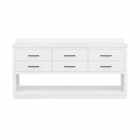OVE Decors Rider 72 in. Open Shelf Double Sink Bathroom Vanity in White with included Hardware Sets in Black or Brushed Nickel - Ove Decors 15VVA-RIDE72-007GF