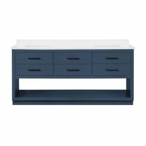 OVE Decors Rider 72 in. Open Shelf Double Sink Bathroom Vanity in Greyish Blue with included Hardware Sets in Black or Brushed Nickel - Ove Decors 15VVA-RIDE72-108GF