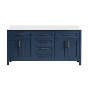 OVE Decors Tahoe 72 Midnight Blue Double Vanity with White Cultured Marble Countertop - Ove Decors 15VVA-TAHO72-045FY