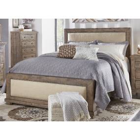 Willow Complete Full Upholstered Bed in Weathered Gray - Progressive Furniture P635-32/33/27