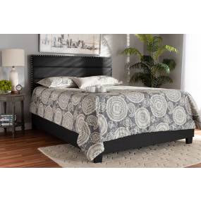 Baxton Studio Ansa Modern & Contemporary Dark Grey Fabric Upholstered King Size Bed - CF9084C-Charcoal-King
