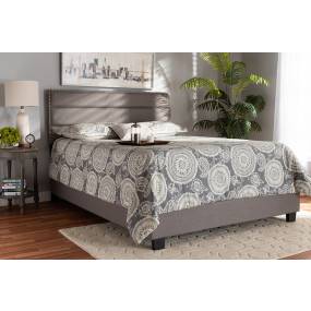 Baxton Studio Ansa Modern & Contemporary Grey Fabric Upholstered King Size Bed - CF9084C-Grey-King