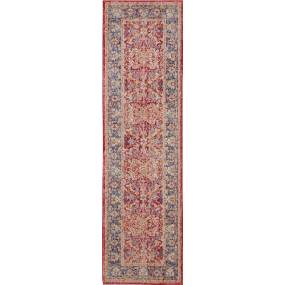 Ankara Global 6' Runner Red and Blue Multicolor Persian Area Rug - Nourison ANR02