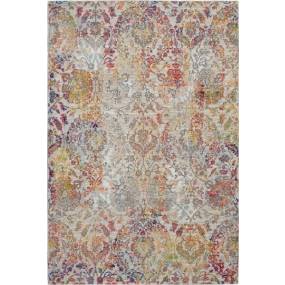 Ankara Global 4' x 6' White and Orange French Country Area Rug - Nourison ANR06