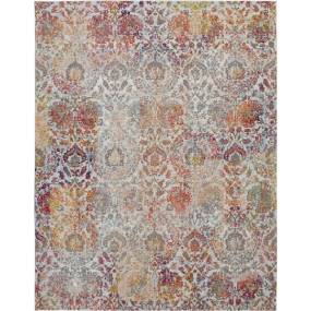 Ankara Global 8' x 10' White and Orange French Country Area Rug - Nourison ANR06