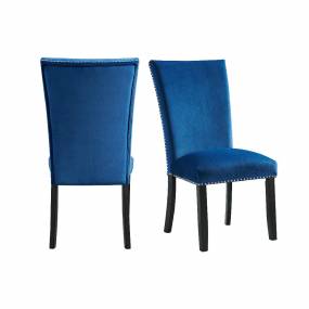 Celine Blue Velvet Side Chair Set - Picket House Furnishings CFC700VSC