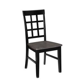 Salem Window Pane Dining Chair in Gray/Black (Set of 2) - Progressive D811-61
