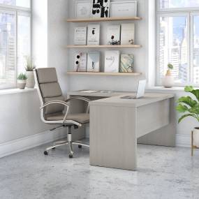 Office by kathy ireland® Echo L Shaped Desk in Gray Sand - Bush Furniture ECH026GS
