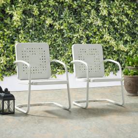 Bates 2Pc Outdoor Metal Armchair Set White - 2 Armchairs - Crosley CO1025-WH
