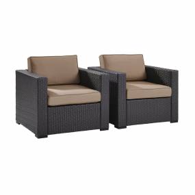 Biscayne 2Pc Outdoor Wicker Chair Set Mocha/Brown - 2 Chairs - Crosley KO70103BR-MO