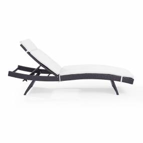 Biscayne Outdoor Wicker Chaise Lounge White/Brown - Crosley CO7144BR-WH
