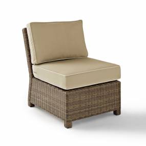 Bradenton Outdoor Wicker Sectional Center Chair Sand/Weathered Brown - Crosley KO70017WB-SA