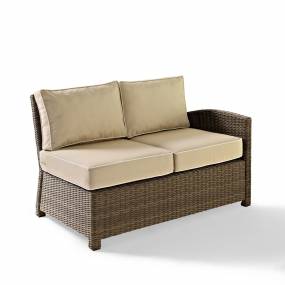 Bradenton Outdoor Wicker Sectional Right Side Loveseat Sand/Weathered Brown - Crosley KO70015WB-SA