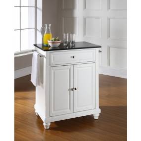 Cambridge Granite Top Portable Kitchen Island/Cart White/Black - Crosley KF30024DWH