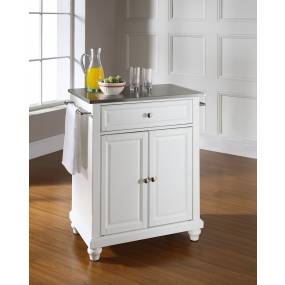 Cambridge Stainless Steel Top Portable Kitchen Island/Cart White/Stainless Steel - Crosley KF30022DWH