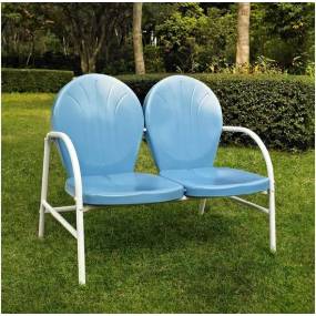 Griffith Outdoor Metal Loveseat Sky Blue Gloss - Crosley CO1002A-BL