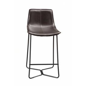 Live Edge Bonded Leather Pub Chairs (Set of 2) - Alpine Furniture 1968-43