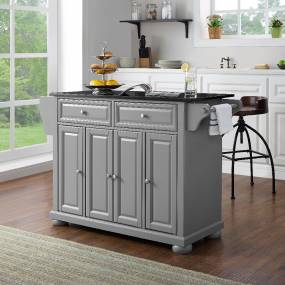 Alexandria Granite Top Kitchen Island/Cart Gray/Black - Crosley KF30204AGY
