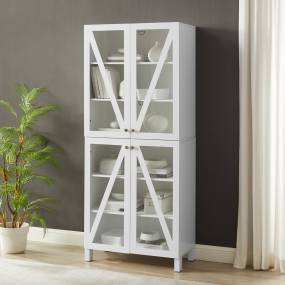 Cassai Tall Storage Pantry White - 2 Stackable Pantries - Crosley KF33024WH